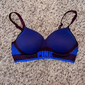 PINK blue sports bra, women’s medium